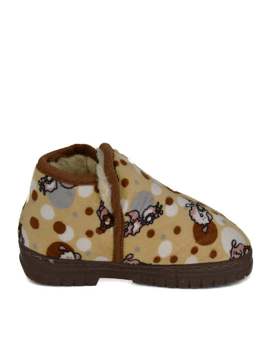 Kids Slippers Boots Brown