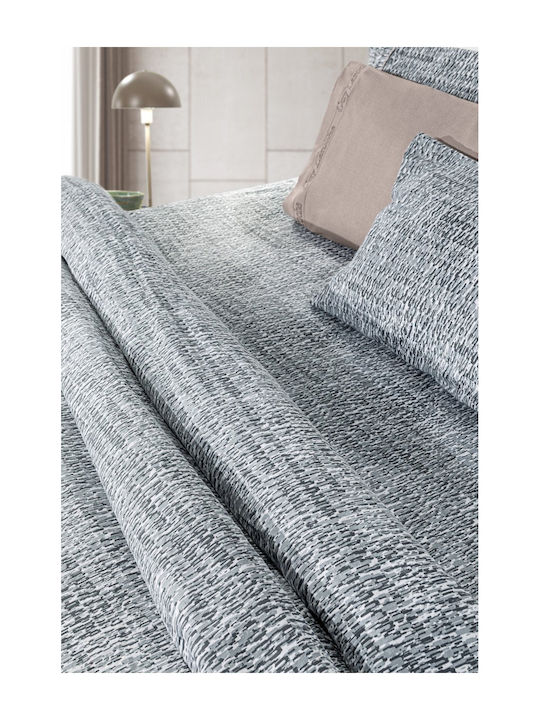 Guy Laroche Beaver Σετ Σεντόνια King Size Φανελένια με Λάστιχο 240x265+35εκ. Titanium (4τμχ)