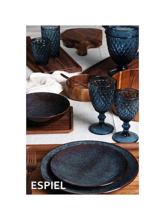Espiel Set Gläser Wasser aus Glas in Blau Farbe Mit Stiel 4Stück