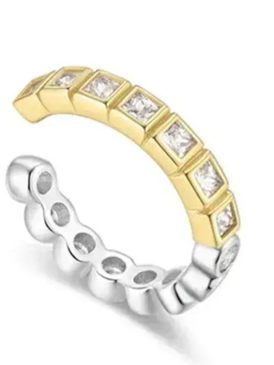 Single Earring Cuff made of Silver with Stones