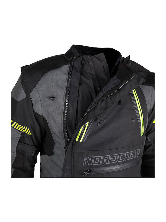 Nordcode Safari Herren Motorradjacke 4 Jahreszeiten Wasserdicht Anthracite/Fluo