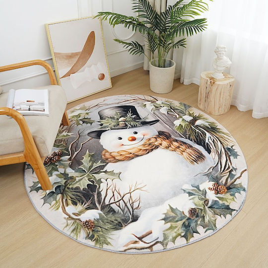 Χριστουγεννιάτικο Χαλί “καρδινάλιος" Imitation Cashmere 150x150cm Ry07-150