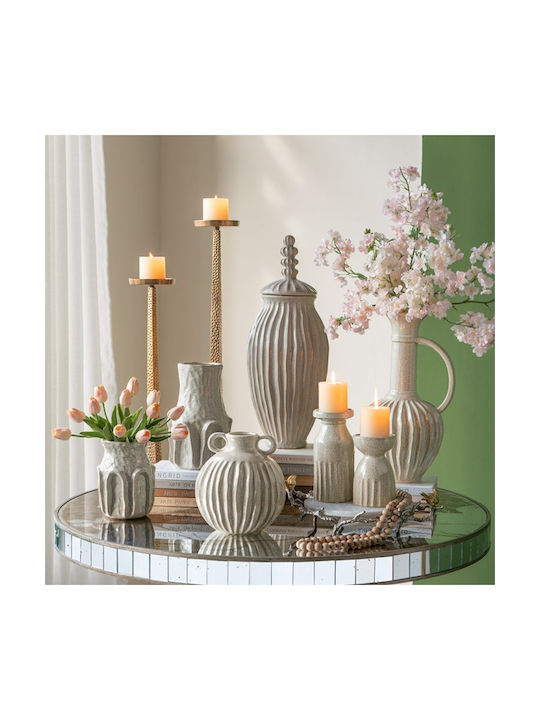 Artekko Vază Decorativă Ceramică Akali Bej 25.5x25.5x65cm 1buc