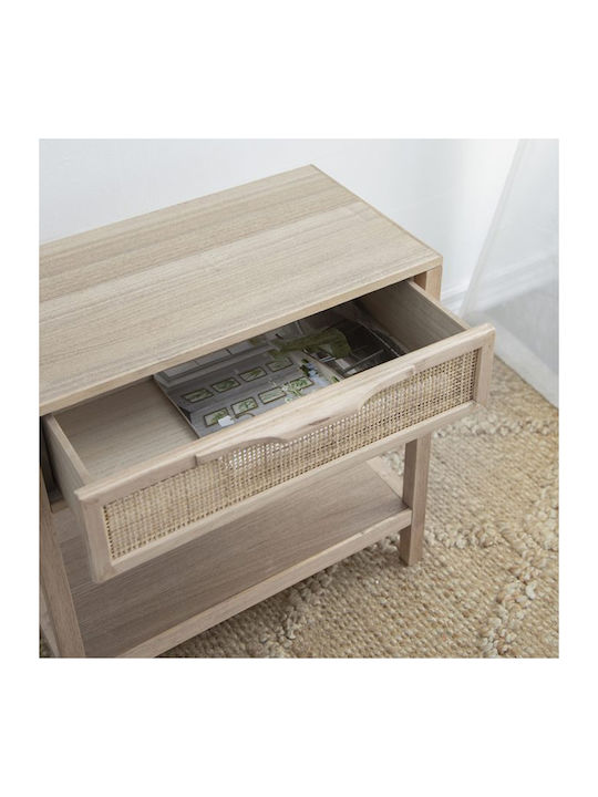 Κομοδίνο Ξύλινο Μπεζ 55x30x55cm