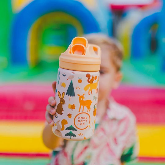 Cool Bottles Sticlă Pentru Copii Din Silicon Termos Kiddies Woodland Buddies 350ml