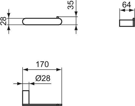 Ideal Standard Επιτοίχια Χαρτοθήκη Conca Γκρι