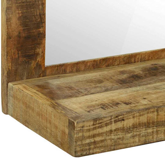 vidaXL Rustic Oglindă de Perete cu Maro Ramă din Lemn 70x50cm 1buc
