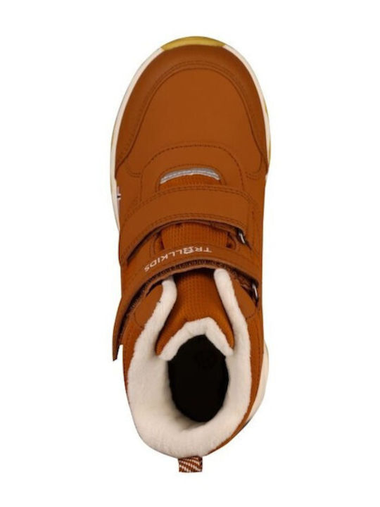 Kids Snow Boots with Velcro Brown