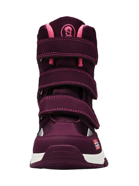 Kids Snow Boots with Velcro Red
