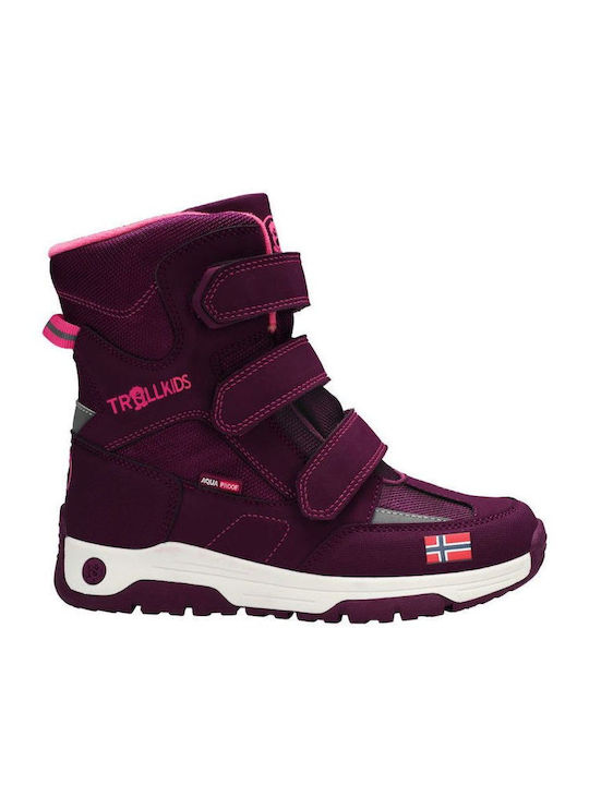 Kids Snow Boots with Velcro Red