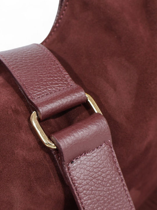 De piele Geantă de damă De umăr Burgundy