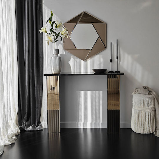 Wooden Console Table Bronze L105xW34xH80cm