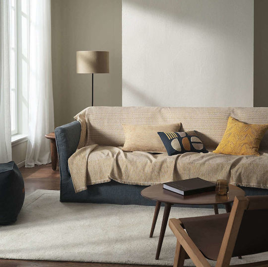 Gofis Home Meadow Ριχτάρι Πολυθρόνας Ζακάρ 160x180εκ. Leaf Gold 160/04 2007160104003
