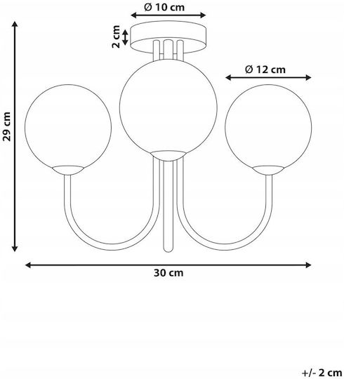Beliani Ceiling Mount Light White