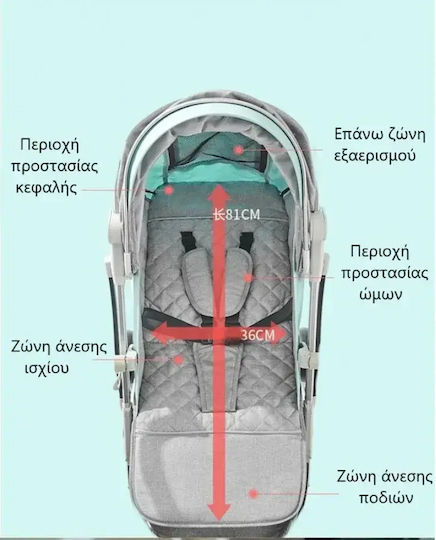 Fiko Tianrui Adjustable Baby Stroller Suitable for Newborn Gray 7kg