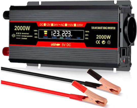 Taggo Invertor Auto Modificat Sine Wave 2000W pentru Convertirea 12V DC în 220V AC