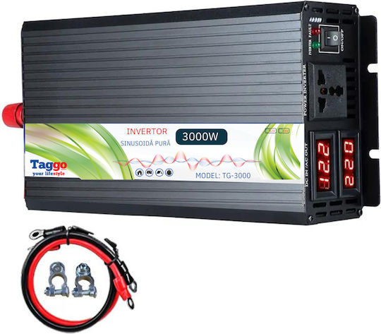 Taggo Car Inverter Pure Sinewave 3000W to Converter 24V DC in 220V AC