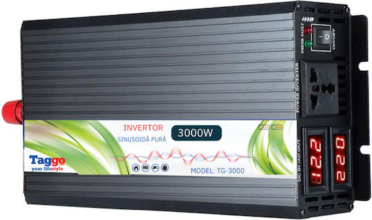 Taggo Car Inverter Pure Sinewave 3000W to Converter 24V DC in 220V AC