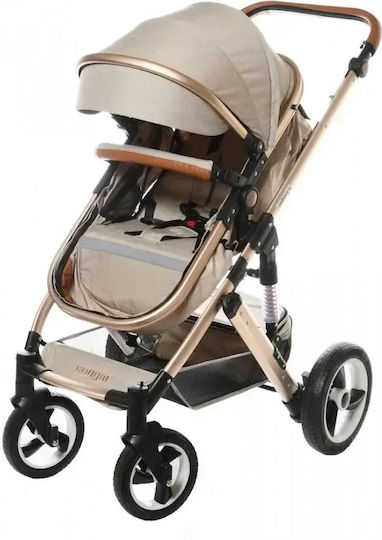 Fiko Cougar Adjustable 2 in 1 Baby Stroller Suitable for Newborn Beige 12.5kg