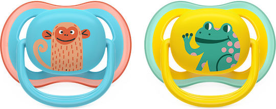 Philips Ultra Air Pacifiers Silicone with Case Yellow for 18+ months 2pcs