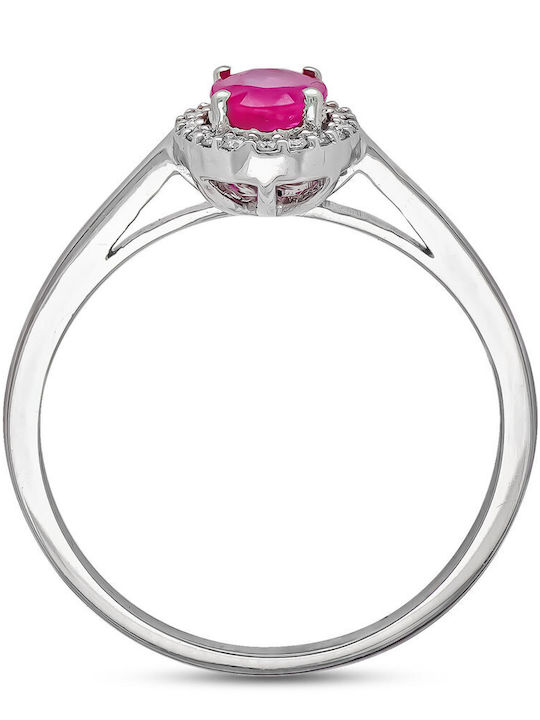 Diamond Group Set Femei Inele cu Diamant din Aur alb 18K