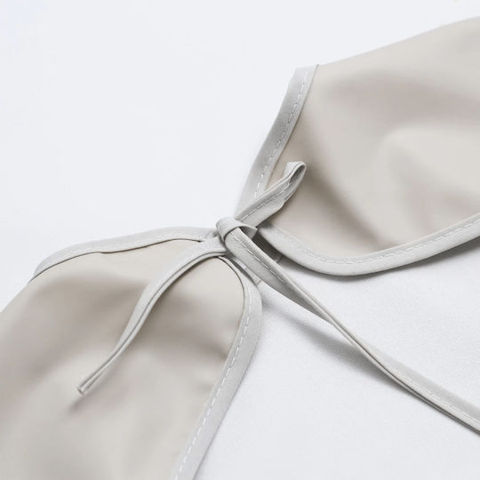 Trois Kilos Sept Waterproof Coverall Fabric with Lace Band, Pocket & Sleeves Ecru for 6 m+