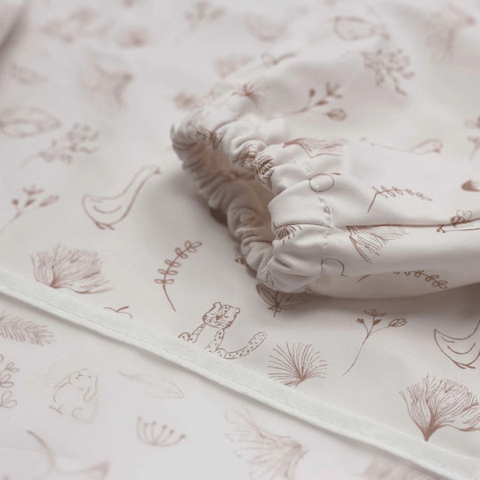 Trois Kilos Sept Waterproof Coverall Fabric with Lace Band, Pocket & Sleeves White for 6 m+