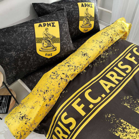 Vesta Home Duvet Cover Set Aris 170x240cm Single With Yellow Pillowcase
