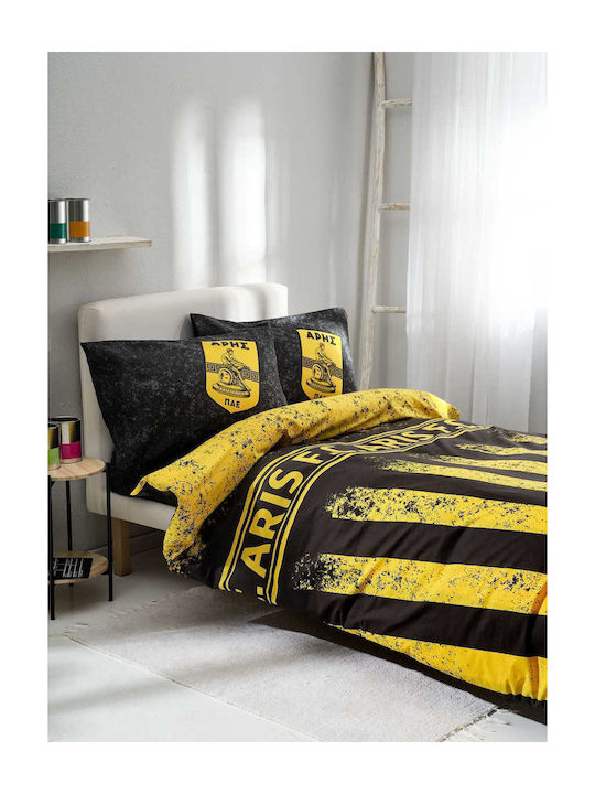 Vesta Home Σετ Παπλωματοθήκη Μονή με Μαξιλαροθήκη 170x240cm Aris Κίτρινη