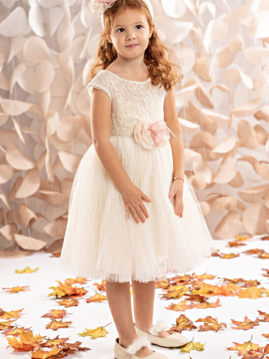 Baby Bloom Beige Taufkleid aus Tüll