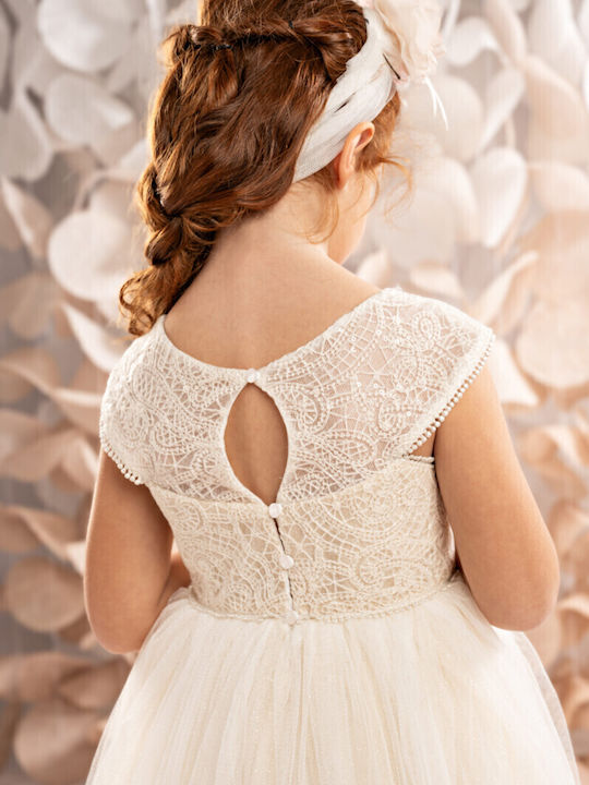 Baby Bloom Beige Taufkleid aus Tüll