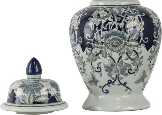 Interni Oggi Dekorative Porzellanvase Blau 24x24xH45cm