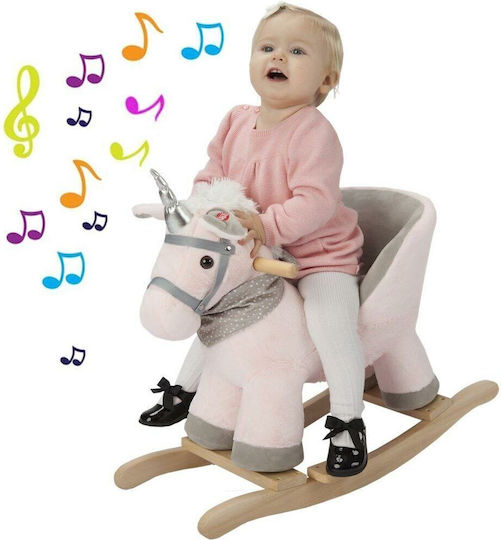 Bakaji Jucărie cu leagăn Unicorn cu sunete Roz