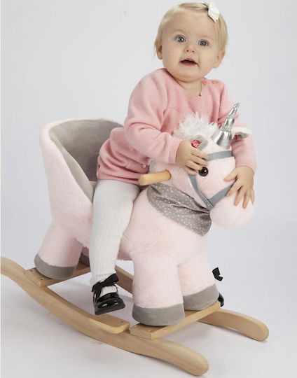 Bakaji Jucărie cu leagăn Unicorn cu sunete Roz
