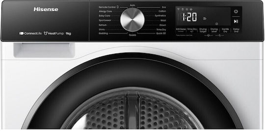 Hisense DH3S902BWCC Uscător de rufe 9kg cu pompă de căldură