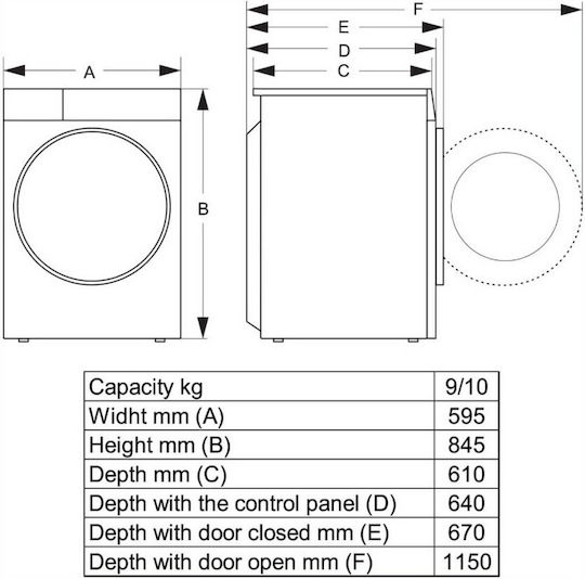 Hisense DH3S902BWCC Uscător de rufe 9kg cu pompă de căldură
