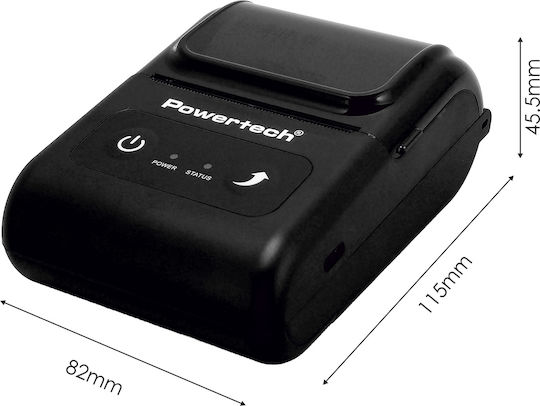 Powertech Θερμικός Εκτυπωτής Αποδείξεων Φορητός USB / Bluetooth