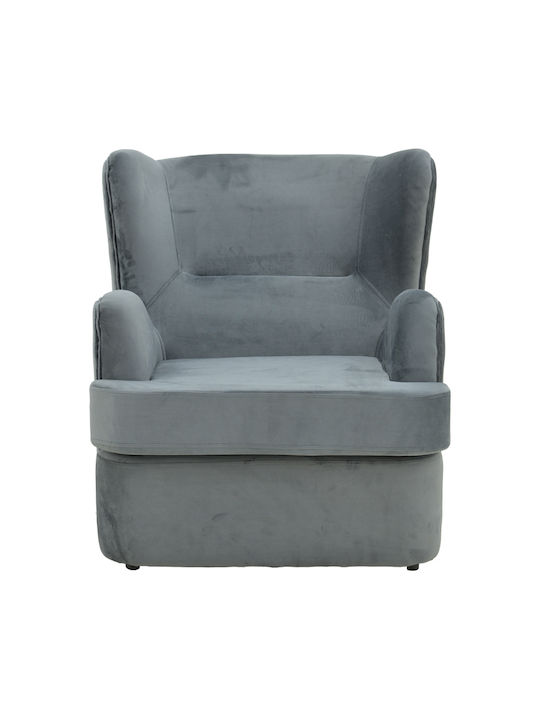 Regalo Samt Sessel Anthrazit 75x88x85cm