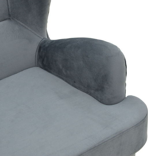 Regalo Samt Sessel Anthrazit 75x88x85cm