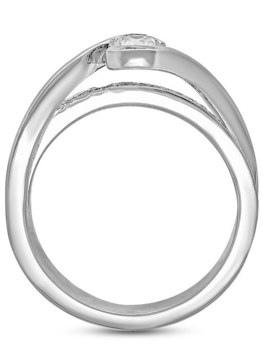 Kiriakos Gofas Single Stone Ring From 18K White Gold Kiriakos Gofas Single Stone Ring From 18K White Gold