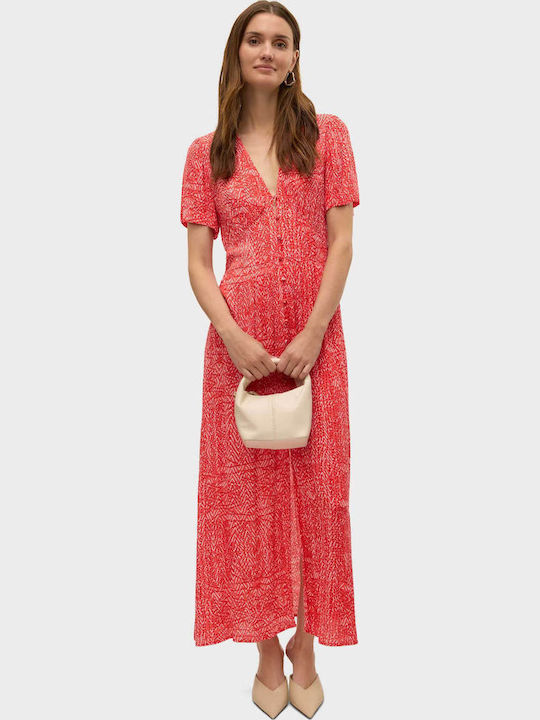 Midi Shirt Dress Red