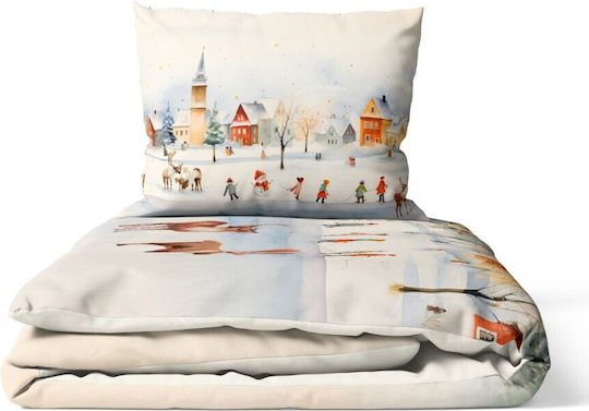 Lenjerii Deosebite Set Huse Pentru Pilote 100% Bumbac 160x220cm Simplu Cu Față De Pernă & 1 Cearșaf Joy