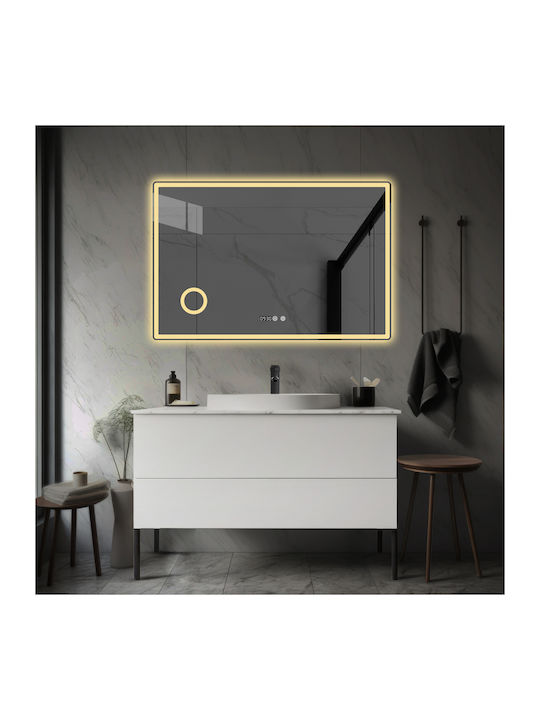 Futura Увеличаващ Правоъгълена Банско Огледало LED Touch 100x80см