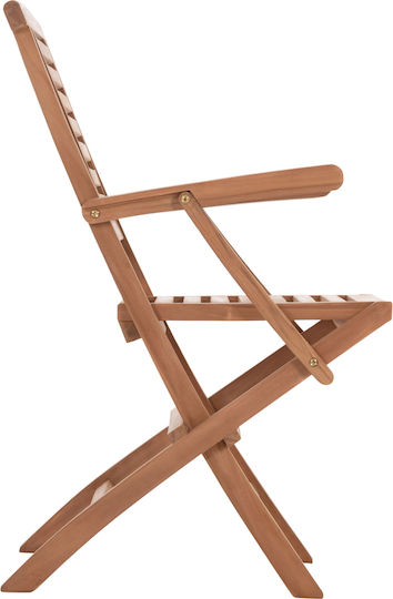 Outdoor Wooden Chair Crander Teak 2 Pieces 53x63x90 cm