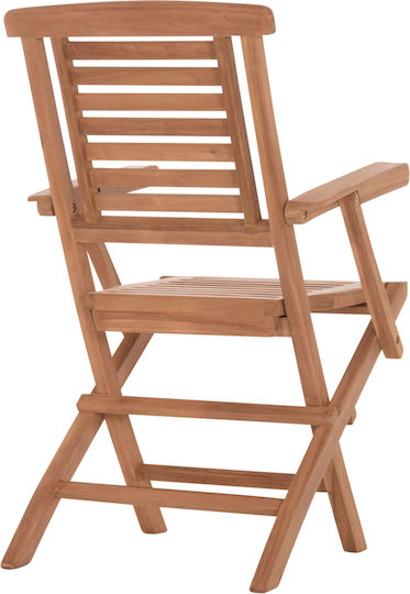 Outdoor Wooden Chair Crander Teak 2 Pieces 53x63x90 cm