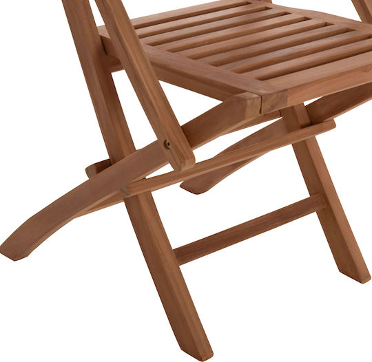 Outdoor Wooden Chair Crander Teak 2 Pieces 53x63x90 cm