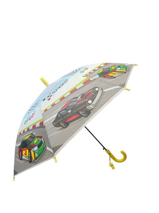 Kids Umbrella Curved Handle Yellow 66cm