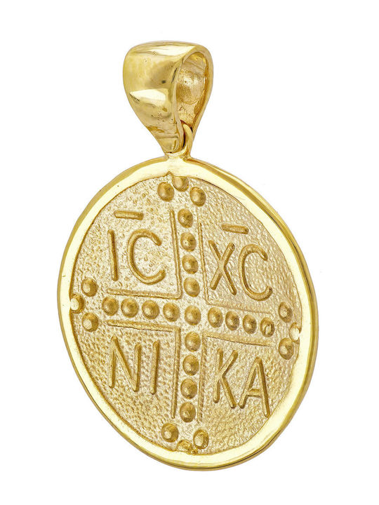 Kiriakos Gofas Pendant Kids Talisman with Chain Konstantinato made of Gold 14K KN581