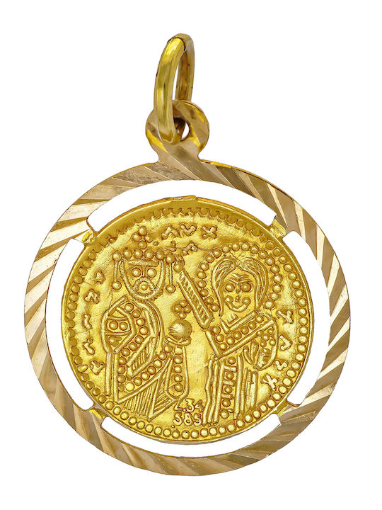 Kiriakos Gofas Pendant Kids Talisman with Chain Konstantinato made of Gold 14K KN575