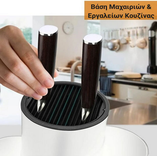 Femmit Tabletop Kitchen Organizer Stand with 3 Compartments BPA Free White